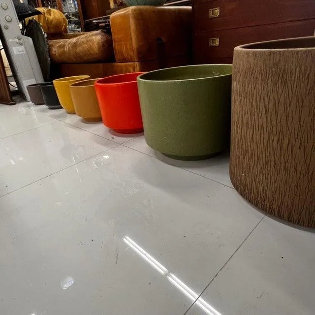 1960s Black Ceramic Planter Gainey Architectural Modern Pottery Calif For Sale - Image 10 of 10