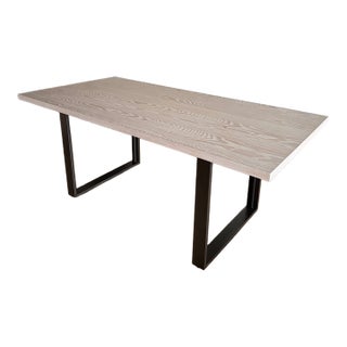 West Elm Tompkins 74-Inch Dining Table - Winter Wood / Steel For Sale