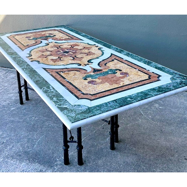 Vintage Italian Pietra Dura Inlay Marble Dining Table For Sale - Image 11 of 11