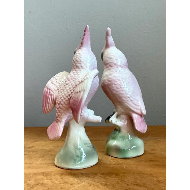Vintage Ceramic Cockatoo Figurines - Pair For Sale In West Palm - Image 6 of 12