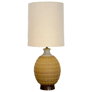 Studio Pottery Table Lamp by Bob Kinzie, Original Shade