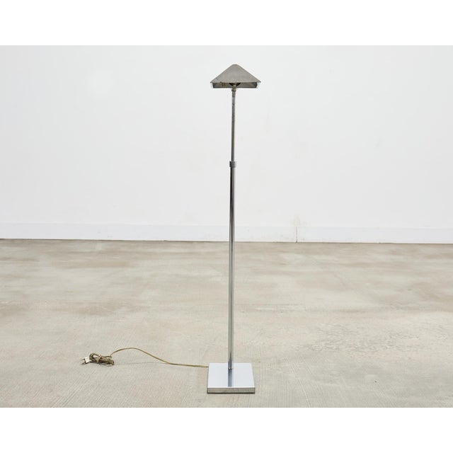 Koch & Lowy Mid 20th Century Koch & Lowy Omi Chromed Steel Adjustable Pharmacy Floor Lamp For Sale - Image 4 of 18