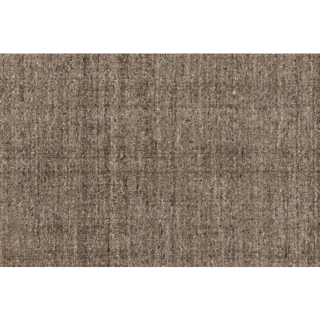 Contemporary Rug & Kilim’s Oversized Modern Textural Solid Rug in Brown Tones and Striae For Sale - Image 3 of 7