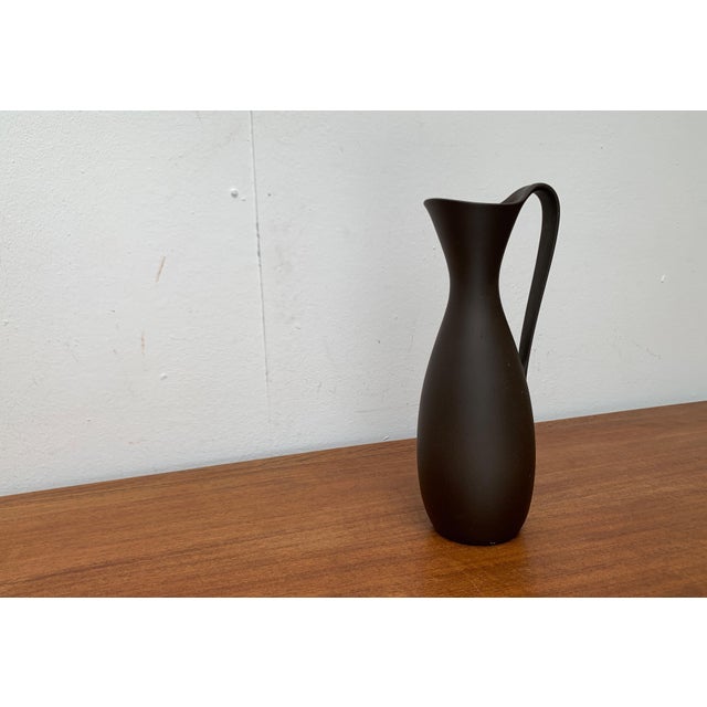 Mid-Century German Minimalist Pottery Carafe Vase from Wormser Terra-Sigillata, 1960s For Sale - Image 5 of 16