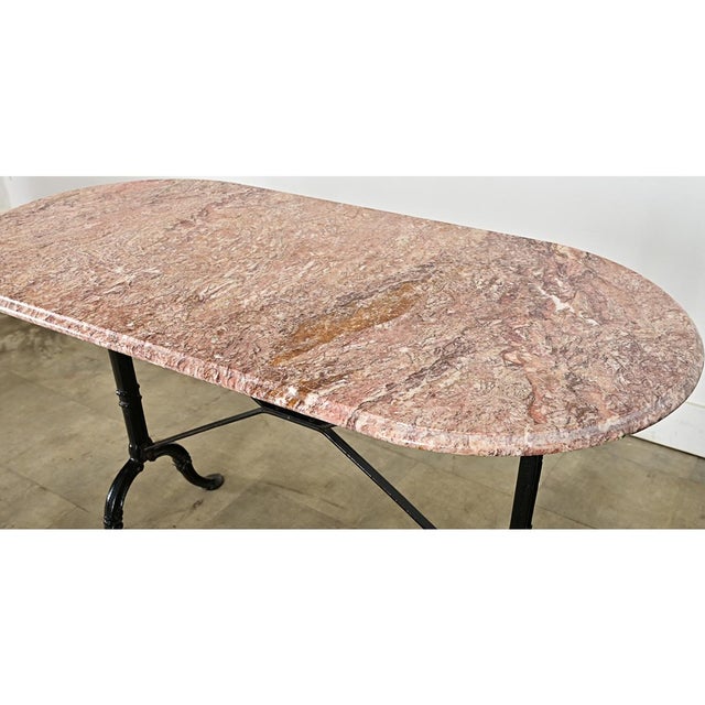 French 19th Century Bistro Table with Oblong Marble Top For Sale - Image 11 of 14