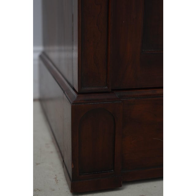 John Widdicomb Vintage Large Walnut Gothic Design Breakfront Display Bookcase For Sale - Image 12 of 18