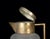 Vintage glass pitcher is a very beautiful decorative object in brass and glass, realized during the 1970s. A midcentury...