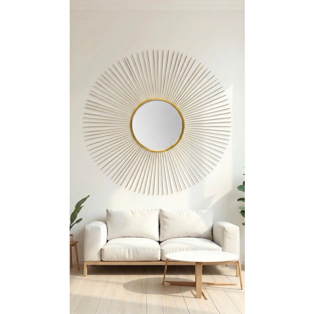 Gold Oly Studio Large Gold Sunburst Wall Mirror 59” Hollywood Regency Modern For Sale - Image 8 of 8