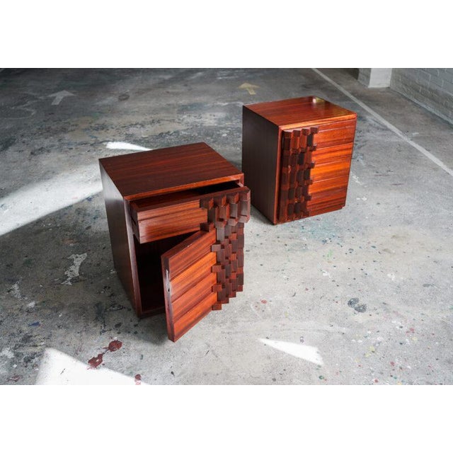 Diamante Night Cabinets in Mahogany, 1970s, Set of 2 For Sale - Image 10 of 10