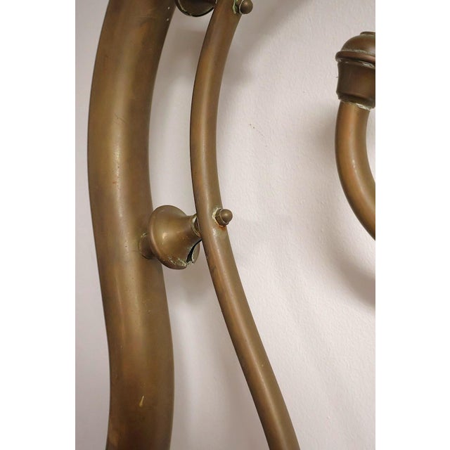 Antique Art Nouveau Brass Full Bed With Scrollwork & Engraved Details, C. 1900 For Sale - Image 10 of 10