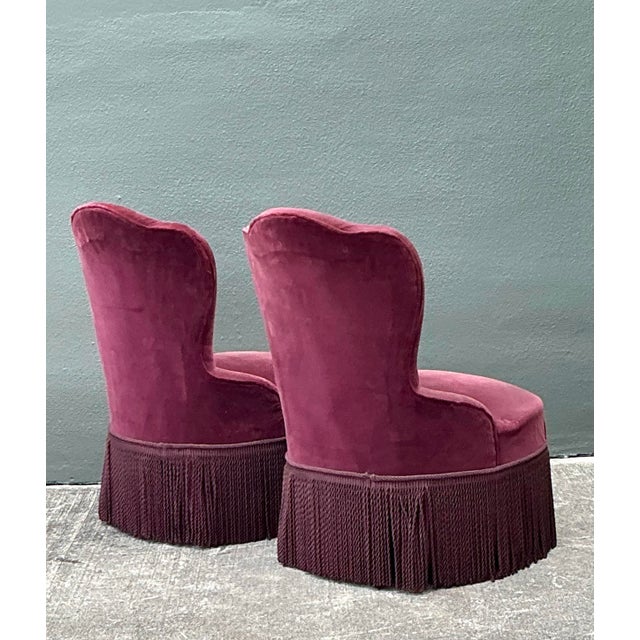 Vintage Camel Back Slipper Chairs - A Pair For Sale In West Palm - Image 6 of 12