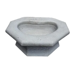 Bird Bath in White Marble with Iron Wall Anchor, 1900s