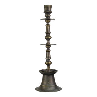 Solid Turkish Brass Candle Holder For Sale