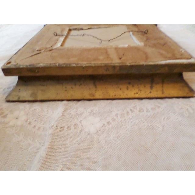 1900 - 1909 Antique Flowers in Vase Oil on Board in Ornate Baroque Wood & Gesso Frame For Sale - Image 5 of 10