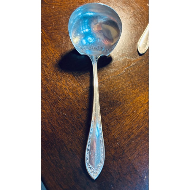 Antique Community Plate Sheridan 1910 - 12 Place Settings- (73 PCs.)- SilverPlate H Mono For Sale - Image 9 of 12