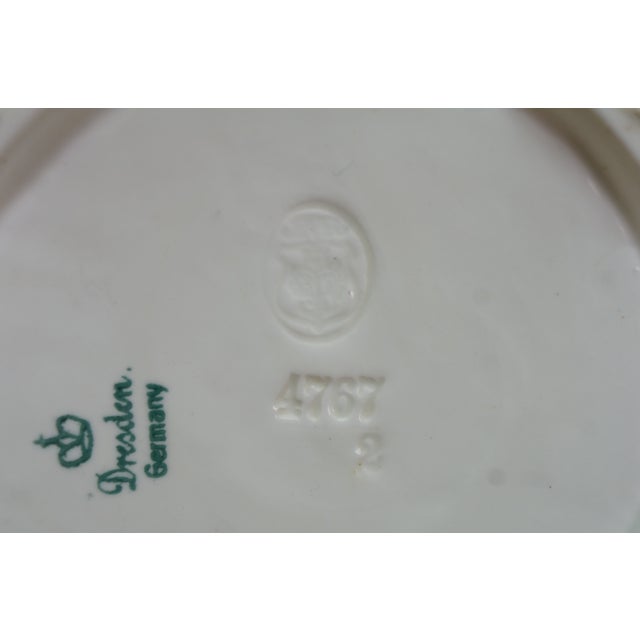 Antique Max Roesler German Dresden Porcelain Reticulated Compote Basket Bowl 7" For Sale - Image 9 of 12
