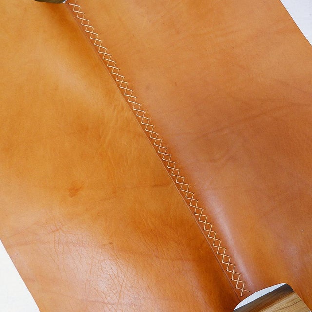 Vintage Scandinavian Style Lounge Chair in Wood and Leather For Sale - Image 12 of 16