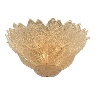 Modern Murano Granola Glass Leaf Chandelier For Sale