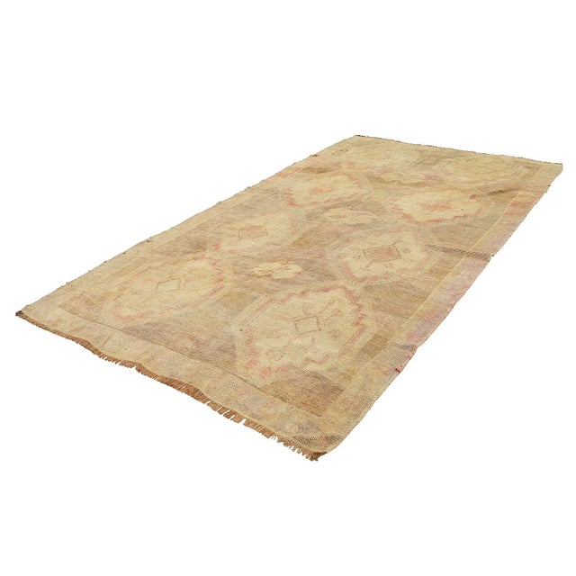 Traditional Mid 20th Century Large Vintage Washed Out Kars Rug For Sale - Image 3 of 7