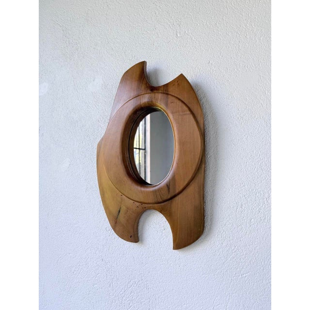 Organic Walnut Mirror, 1960s For Sale - Image 6 of 18