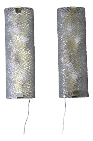 Large Wall Sconces in Murano Glass, 1990s, Set of 2