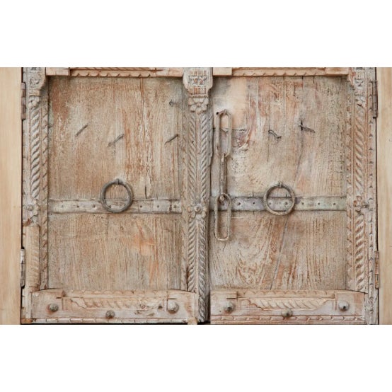 1980s Colonial Style Indian Bleached Teak Sideboard Server Cabinet For Sale In Charleston - Image 6 of 11