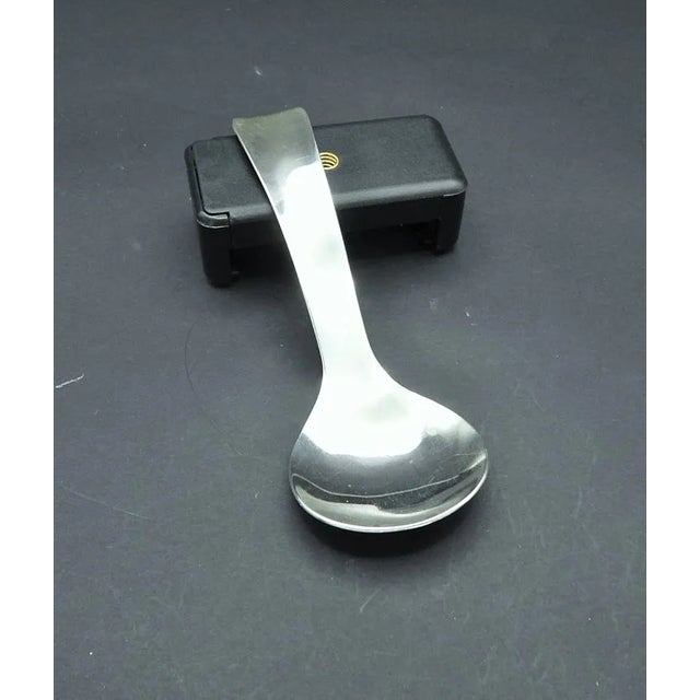 Mid-Century Modern Vintage 1960s Allan Adler Sterling Silver Modernist Tea Caddy Serving Spoon For Sale - Image 3 of 6