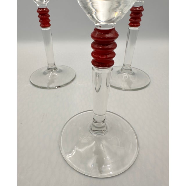 Transparent Vintage Set of 5 Cocktail Beefeater London Dry Gin Martini Glasses Etched Logo For Sale - Image 8 of 9