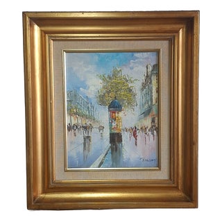 Palsey, Parisian Scene, 1960, Oil Painting on Canvas, Framed For Sale