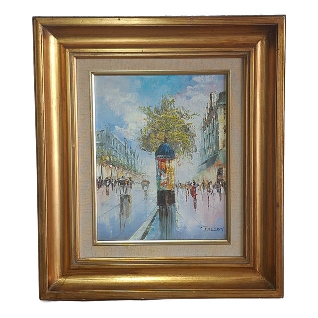 Palsey, Parisian Scene, 1960, Oil Painting on Canvas, Framed For Sale