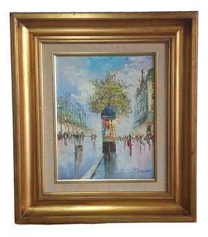 Palsey, Parisian Scene, 1960, Oil Painting on Canvas, Framed