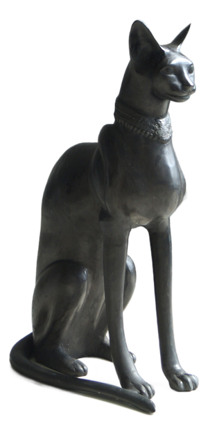 Large Vintage Egyptian Revival Cat Sculpture, 1970s