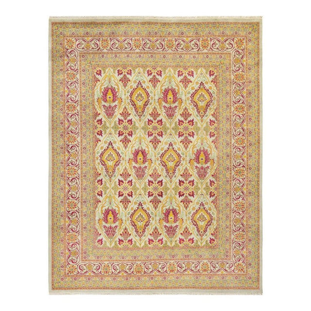 Mogul Collection Hand-Knotted Area Rug - Ivory 8' 0" x 10' 1" For Sale - Image 9 of 9