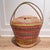 Traditional Vintage Rainbow Seagrass Woven Basket: Extra Large Storage, Snake Charmer Basket For Sale - Image 3 of 12