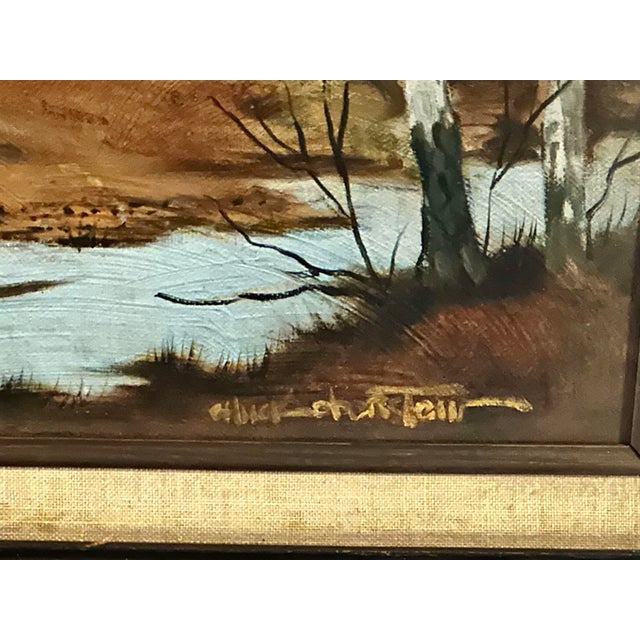 Mid 20th Century Chuck Oberstein Rare Western Oil Painting on Canvas Signed & Framed For Sale - Image 4 of 9