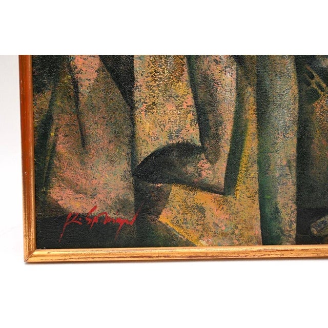 1970s Roger San Miguel, Nude Figurative Composition, 1970, Oil Painting on Canvas, Framed For Sale - Image 5 of 6