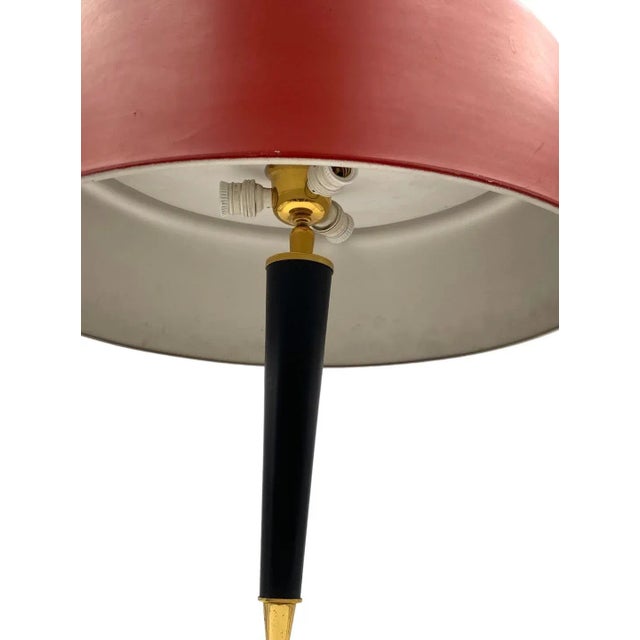 Oscar Torlasco, Mid-Century Red Table Lamp, Lumi, Italy 1954 For Sale - Image 11 of 12
