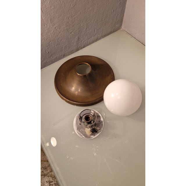 Vintage Wall Lamp in Burnished Brass and Opaline Glass by Achille & Pier Giacomo Castiglioni for Flos, 1960s For Sale - Image 9 of 12