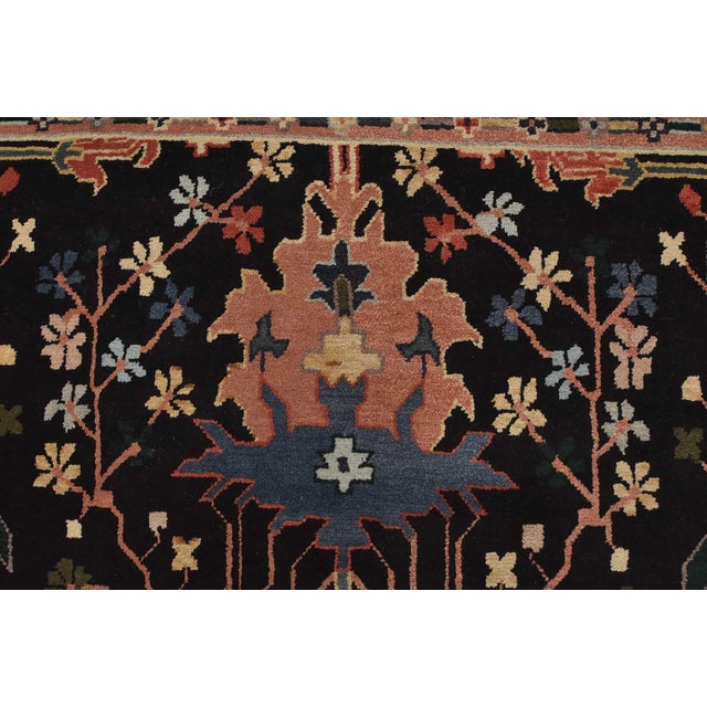 Heriz Rug 5’10” X 8’9” Black Wool Vintage Traditional Hand-Knotted Carpet For Sale - Image 9 of 15