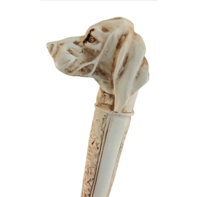 Ivory Vintage Figural Dog Head Magnifying Glass For Sale - Image 8 of 13