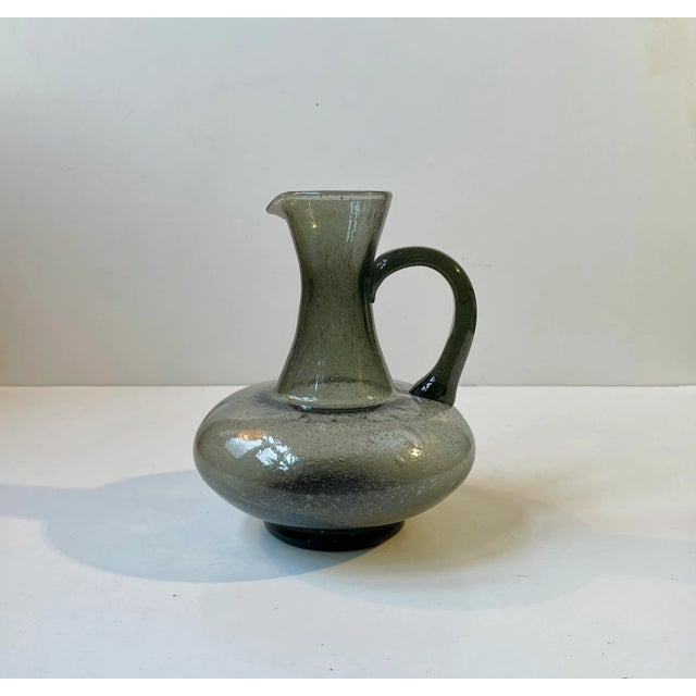 Vintage Pitcher in Grey Blister Glass by Zbigniew Horbowy, 1970s For Sale - Image 3 of 8