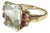 Aquamarine and Ruby Ring 14k Yellow Gold For Sale