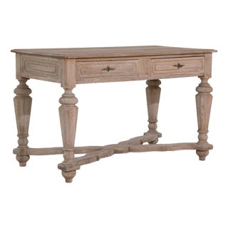 19th Century France Antique White Wood Console Table For Sale
