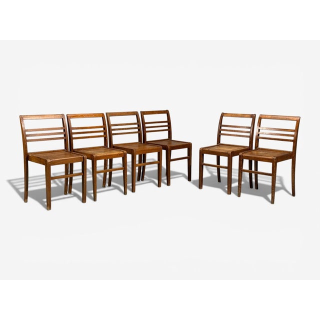Rene Gabriel, Reconstruction Era Dining Chairs, Beech Wood, France, 1940s For Sale - Image 4 of 13