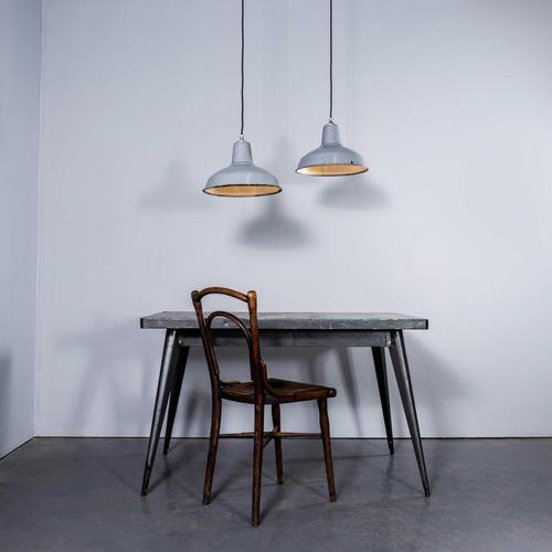 Industrial Grey Enamelled Pendant Lamp from Benjamin, 1950s For Sale - Image 4 of 9