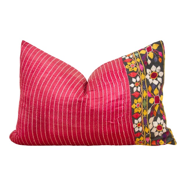 Callie Antique Mashru Tribal Pillow For Sale