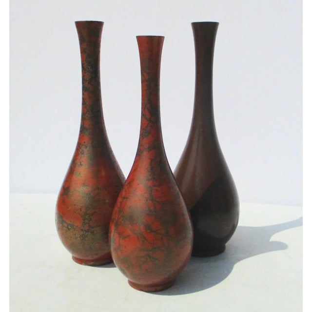 Japanese Bronze Vases -A Group of 3 For Sale - Image 9 of 9