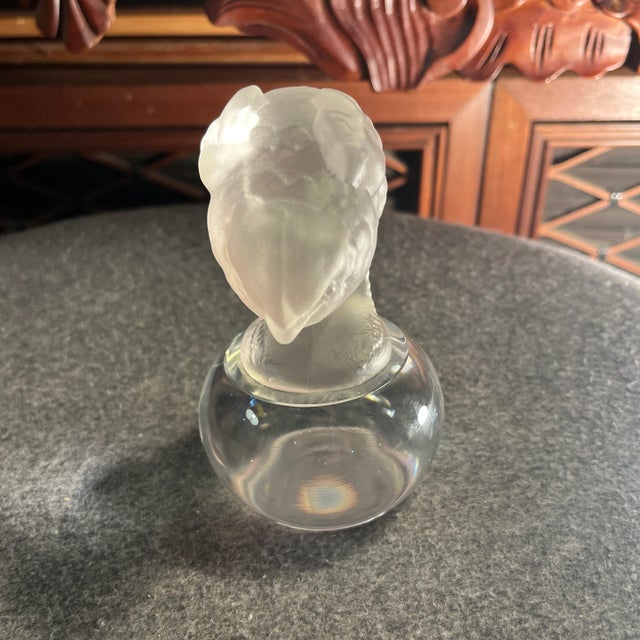 Mid 20th Century Vintage Cristal Sevres Frosted Glass Baby Chick Paperweight For Sale - Image 5 of 11