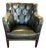 English Chestefield Green Chair For Sale