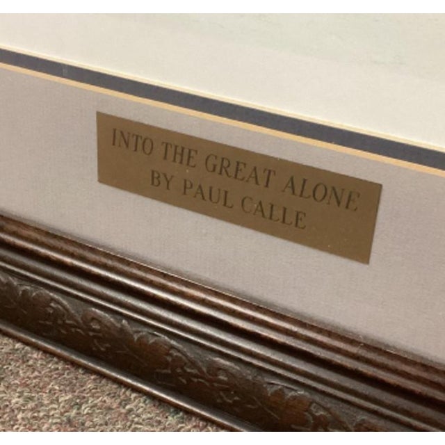 American Paul Calle Signed Limited Edition Print “Into the Great Alone” 726/950 Framed 1987 For Sale - Image 3 of 4
